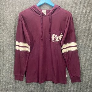 PINK Victoria’s Secret Hooded Shirt Women’s Size XS